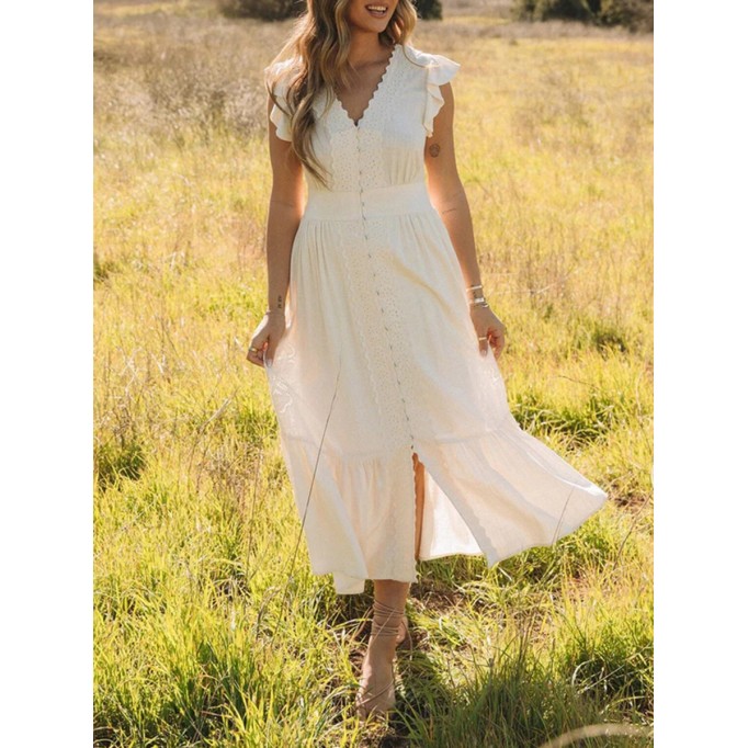 2023 Women's Vacation White Dress