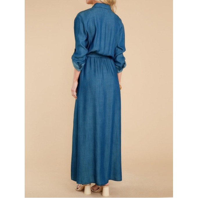 Alluring Style Sexy Slit Long Sleeve Maxi Dress