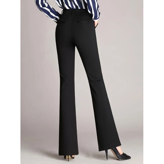 Black high-waisted flared pants