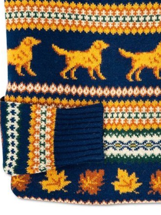 Casual dog pattern contrast sweater