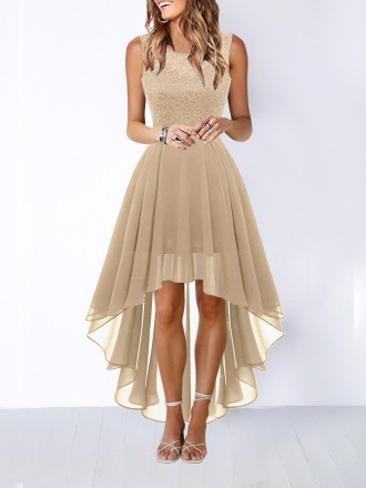 Casual hollow waist chiffon dress