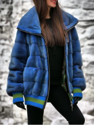 Casual lapel color block plush coat