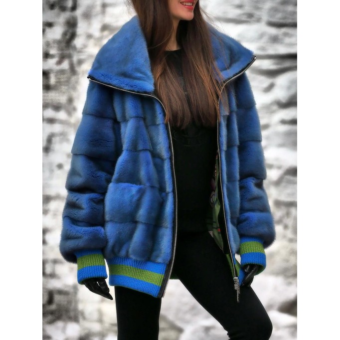 Casual lapel color block plush coat