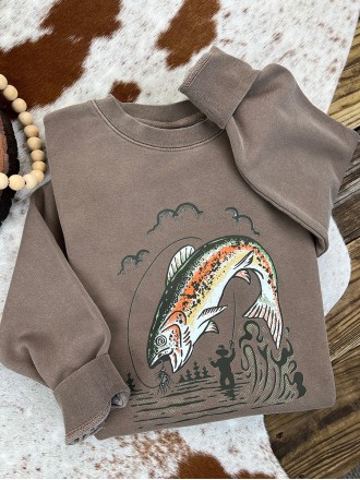 Casual Weekday Flyfishing Crewneck Sweatshirt