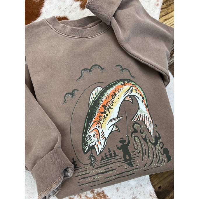 Casual Weekday Flyfishing Crewneck Sweatshirt