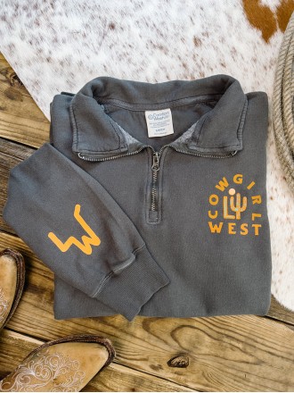 Cowgirl Printed Zip Sweatshirt