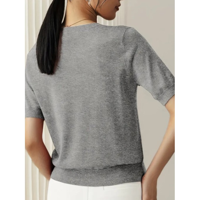 Crew neck pullover knitted top