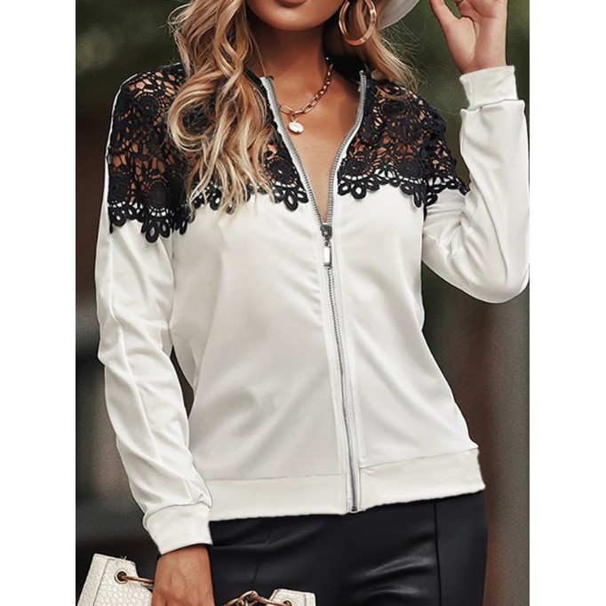 Elegant lace patchwork jacket jacket