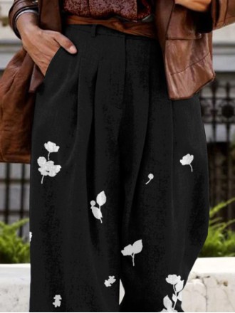 Elegant printed wide-leg pants