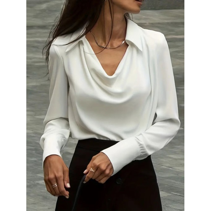 Elegant satin collar shirt