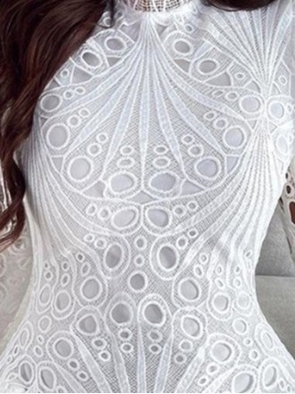 Elegant white lace dress dress