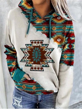 Ethnic Tribe Hooded Sweater Coat Top