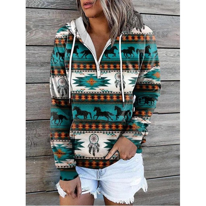 Fashion New Western Printed Autumn/Winter Hoodie