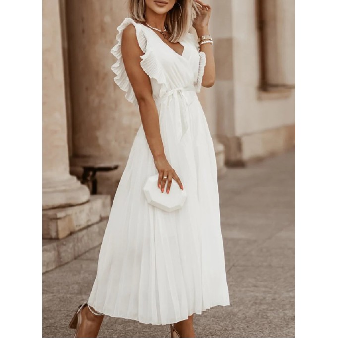 Fitted chiffon ruffle sleeves