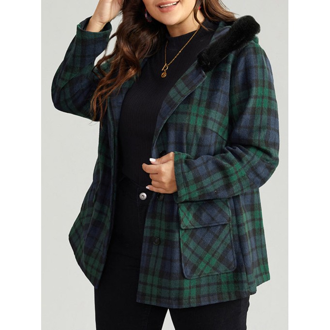 Green plaid coat