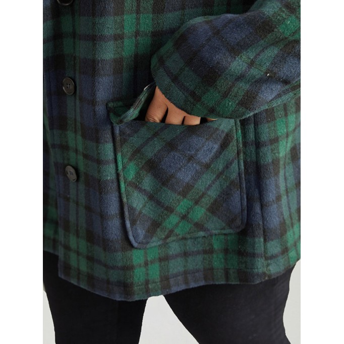 Green plaid coat