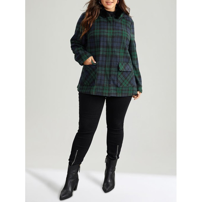 Green plaid coat