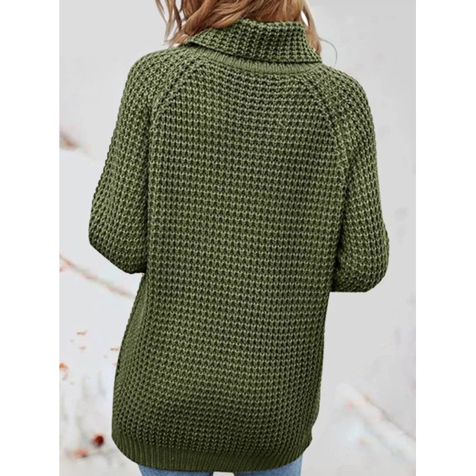 Green turtleneck sweater