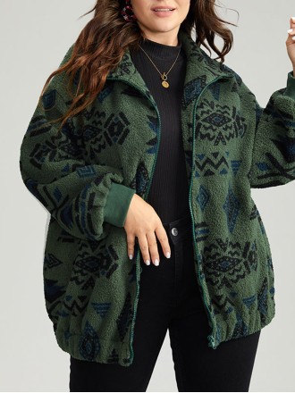 Green vintage print jacket