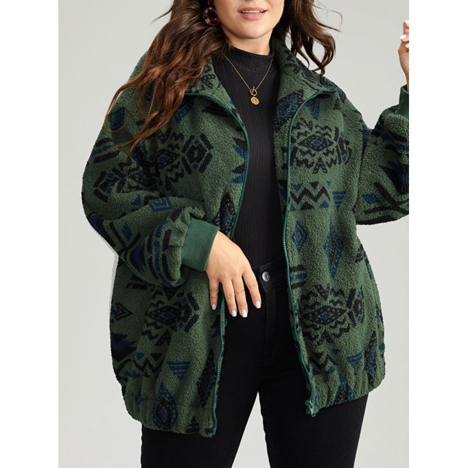 Green vintage print jacket