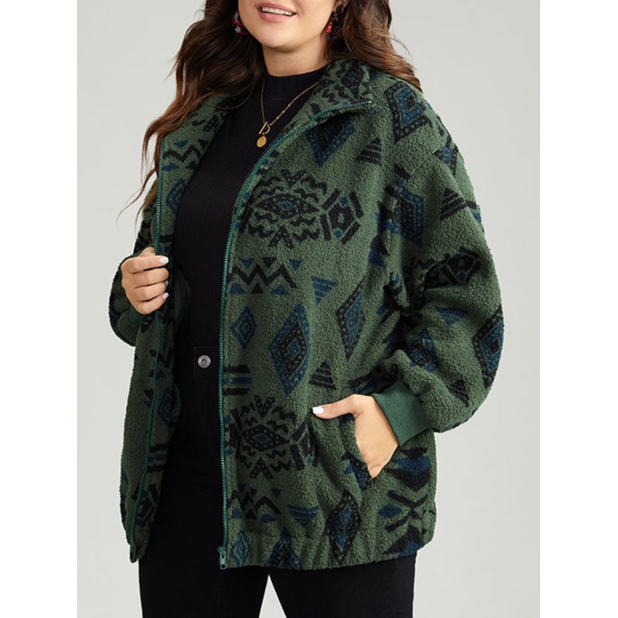 Green vintage print jacket