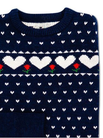 Heart Rose Winter Sweater