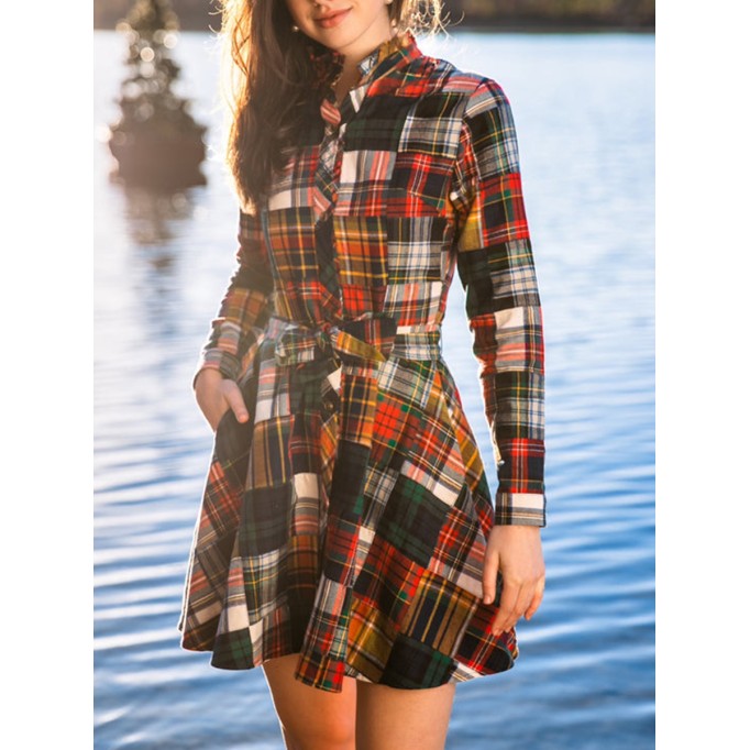 Holiday Patchwork Flannel Dress