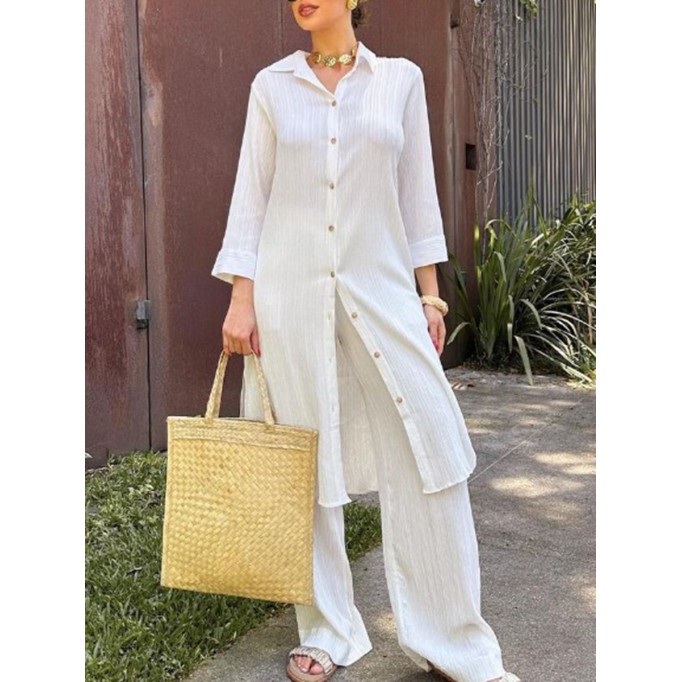 Long elegant top and pants suit