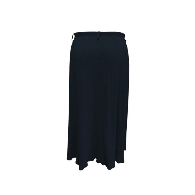 Navy blue cotton crepe half skirt for women