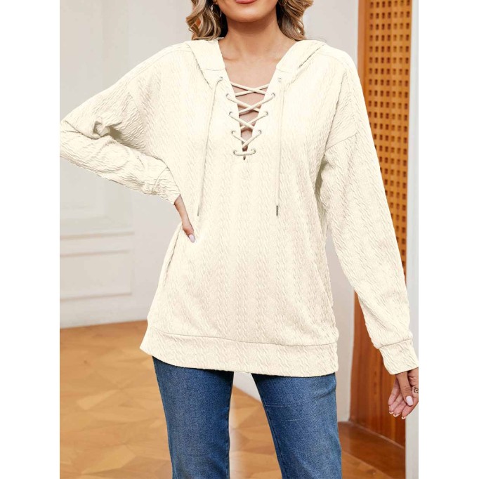 New style tie-neck long-sleeved top