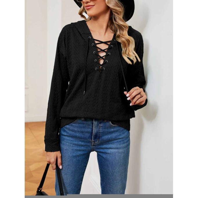 New style tie-neck long-sleeved top