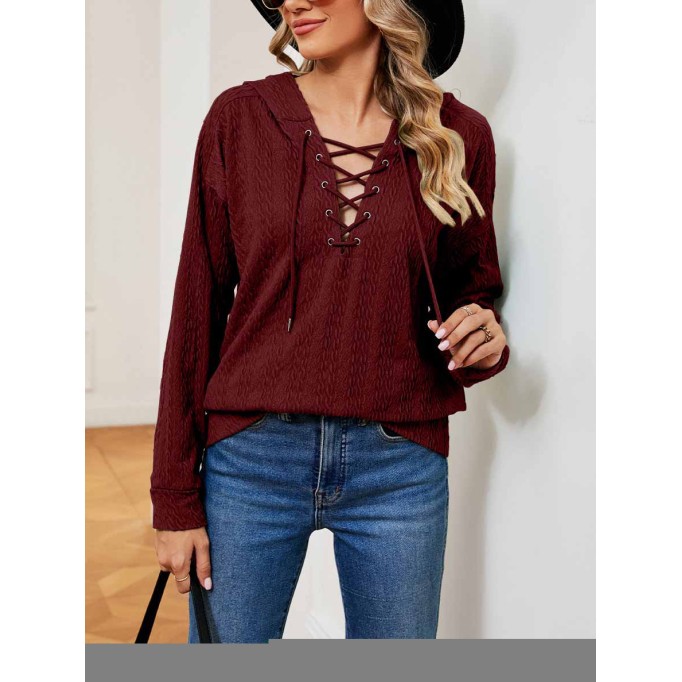 New style tie-neck long-sleeved top