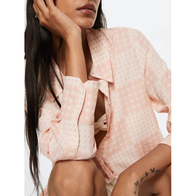 Pink print blouse for women