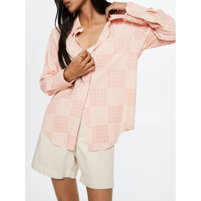 Pink print blouse for women