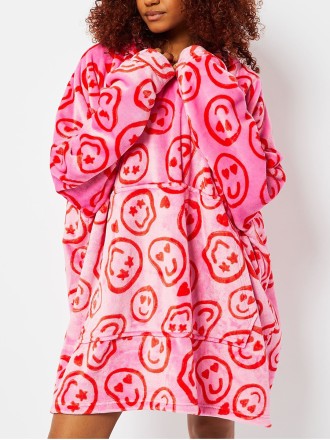 Pink Wool Blanket Hoodie