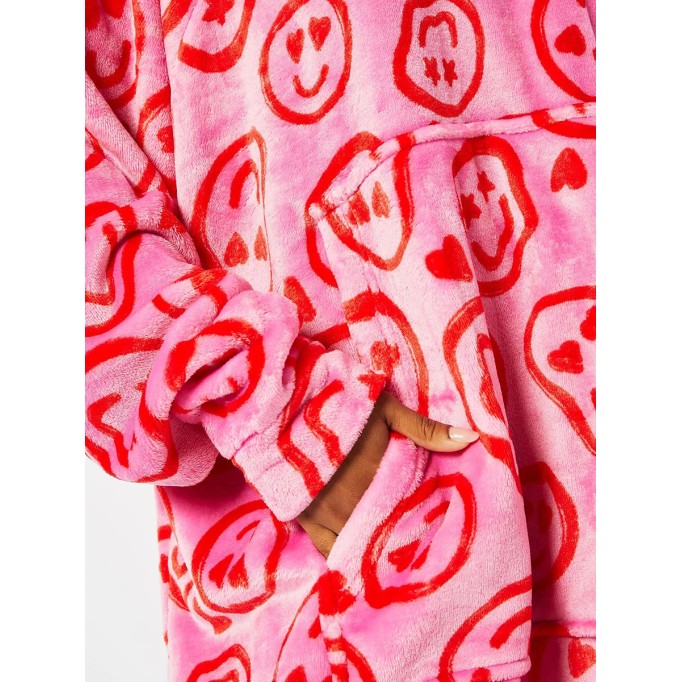 Pink Wool Blanket Hoodie