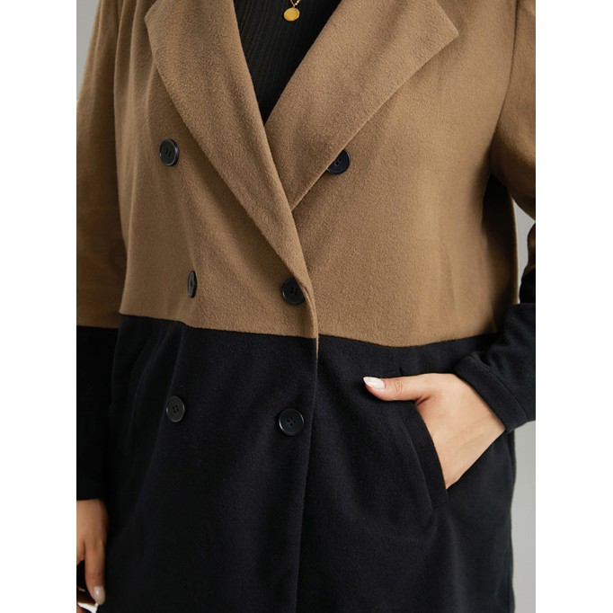 Plus-size women's elegant tweed coat