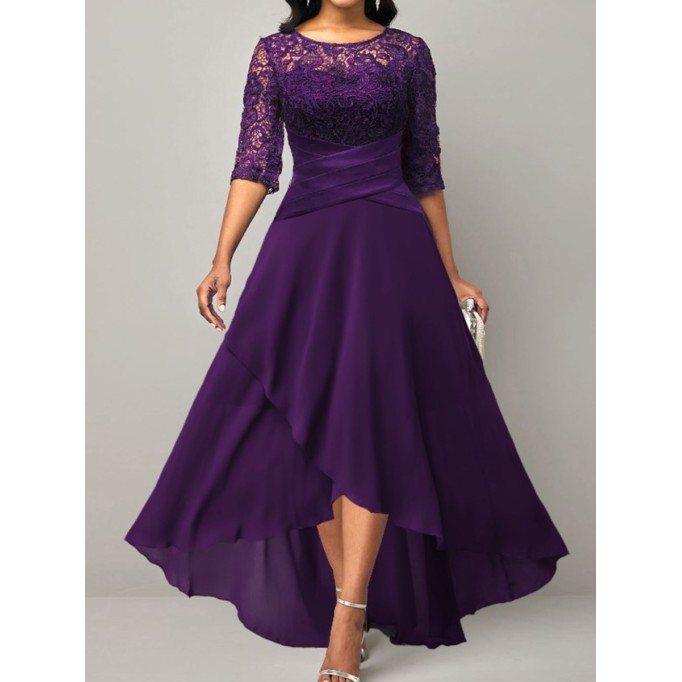 Purple lace patchwork dress dress