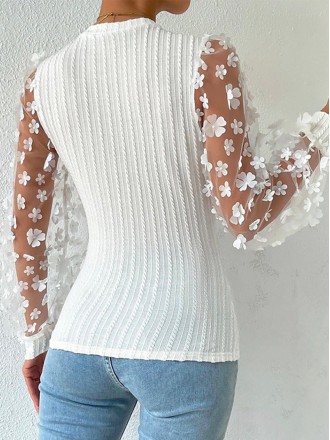 Round neck slimming pullover long sleeve chiffon shirt