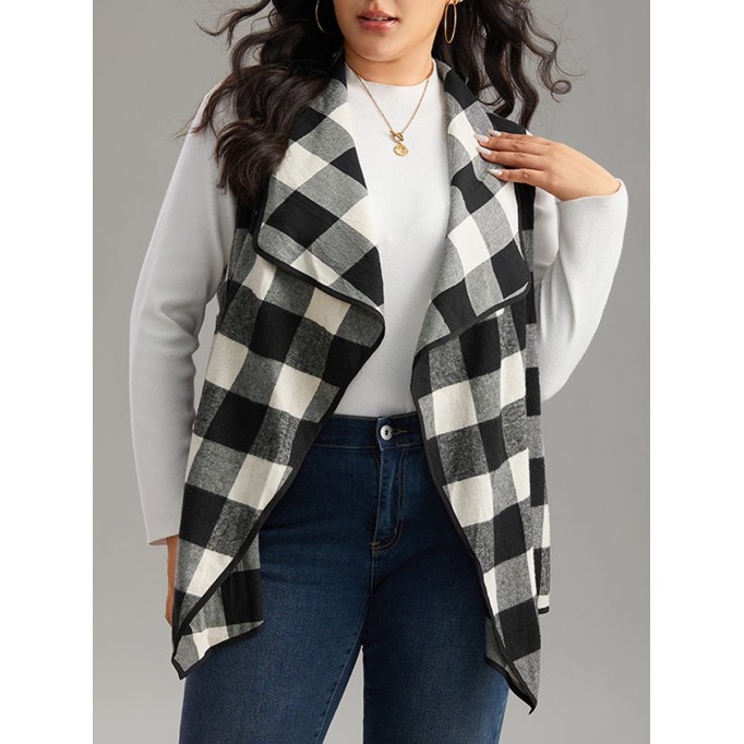 Sleeveless plaid jacket