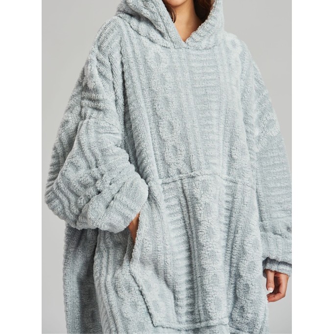 Soft plush large hoodie for home wear