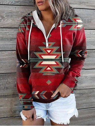 Solid color printed hoodie