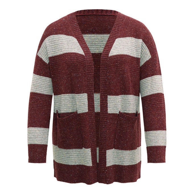 Striped sweater cardigan for women