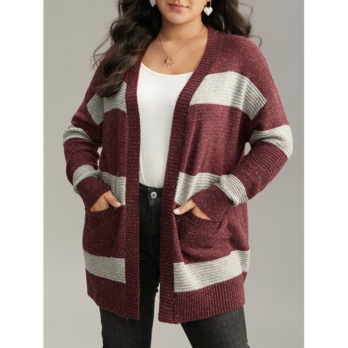 Striped sweater cardigan for women