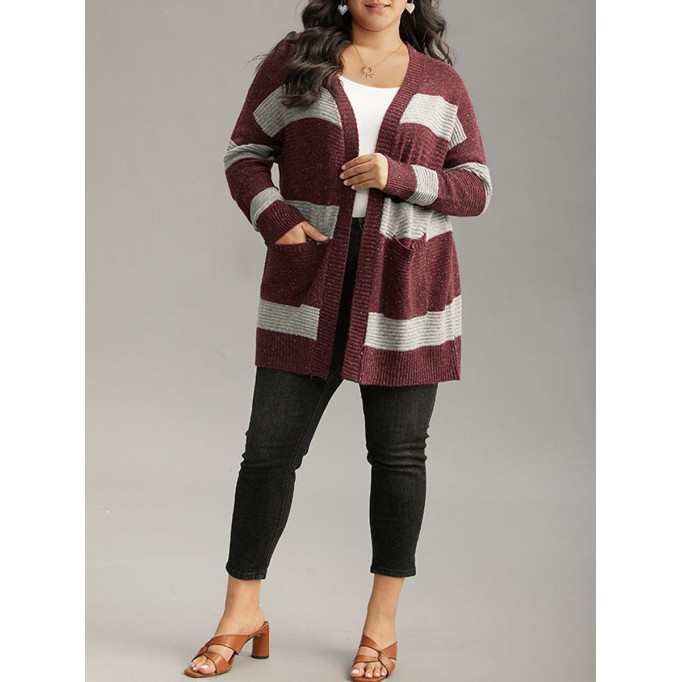 Striped sweater cardigan for women