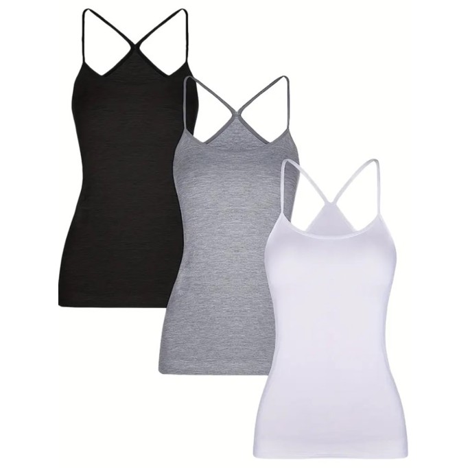 Tight knit solid color tank top 3 piece set