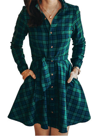 Under the Mistletoe Flannel Dress