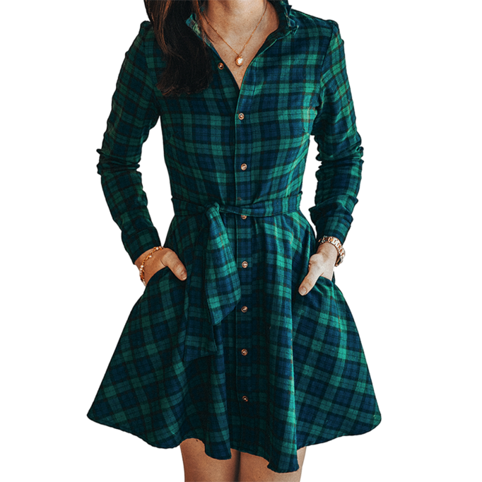 Under the Mistletoe Flannel Dress