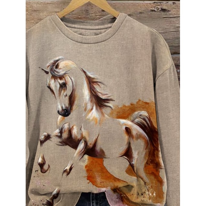 Vintage Western Horse Print Sweatshirt