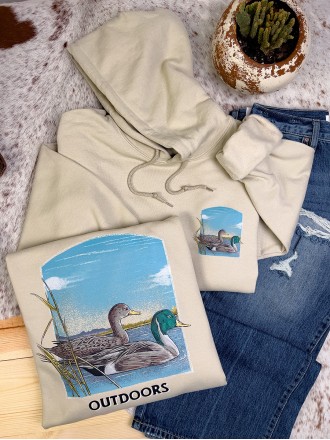 Western outdoor duck print hoodie